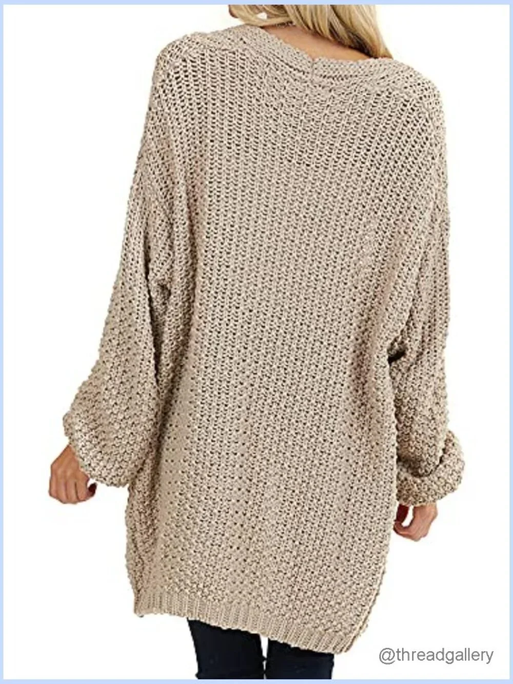 Chunky Knit Long Sleeve Open Front Cardigan Sweater